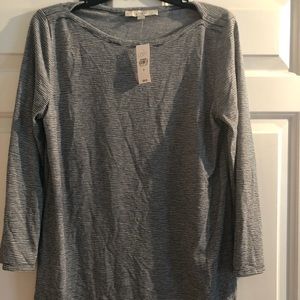 Loft black and white striped shirt.  NWT